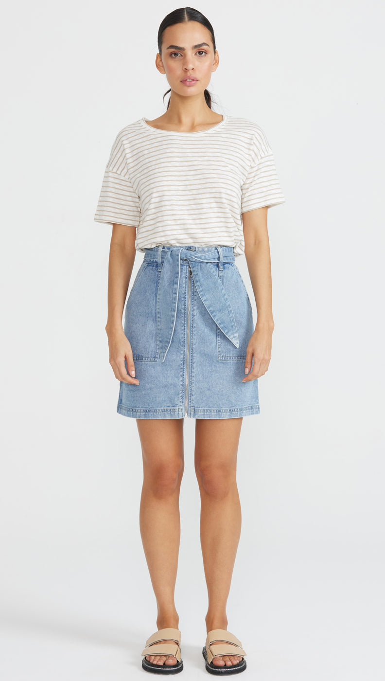 Vintage Label Short Denim Skirt