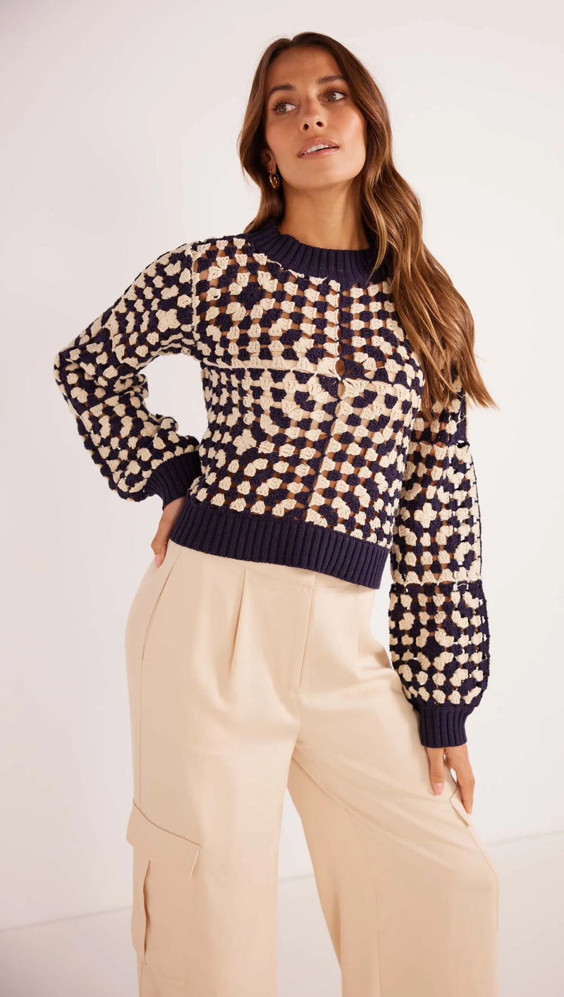 MINKPINK - Meyer Crochet Knit Jumper Cream