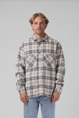 RPM - Plaid Shacket Cream/Blue Plaid