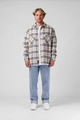 RPM - Plaid Shacket Cream/Blue Plaid