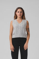 RPM - Knit Vest Lt Grey Marl