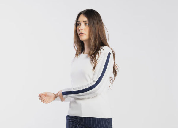 Drama The Label - Racer Sweater - Pearl
