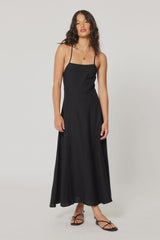 Rollas - Dinali Dress Black Linen