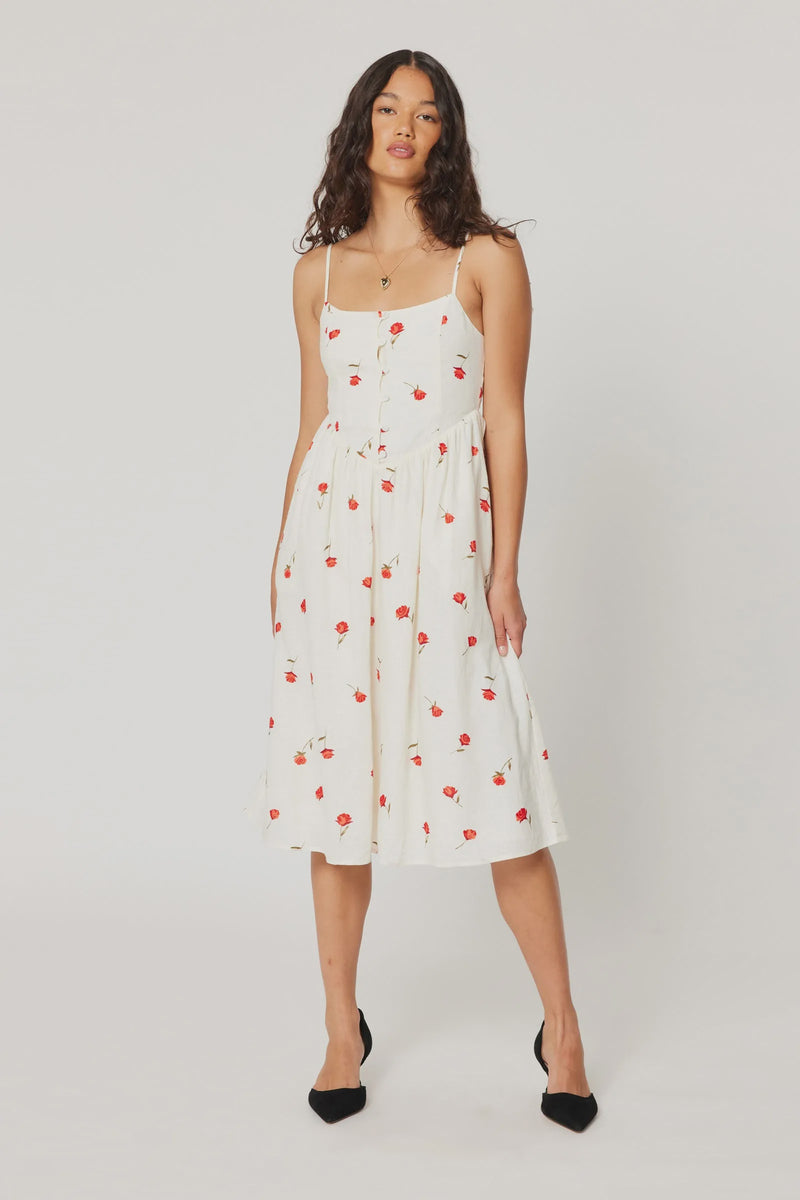 Rollas - Strappy Leonie Roses Dress White