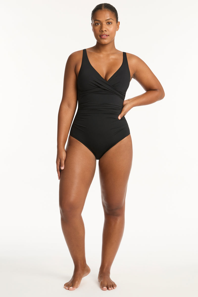 Sea Level - Cross Front Multifit One Piece - Black