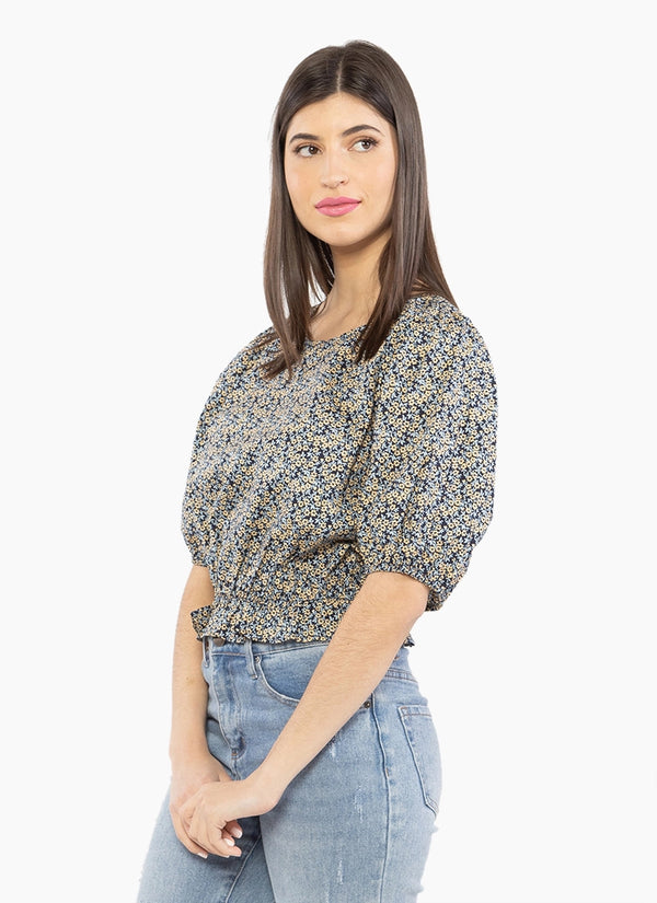 Seeking Lola - Inquisitive Top - Navy Sunshine