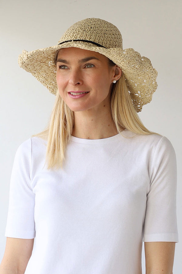 Archer House  - Crochet Floppy Hat - Natural