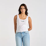 Wrangler - Daisies My Mates Tank Optic White