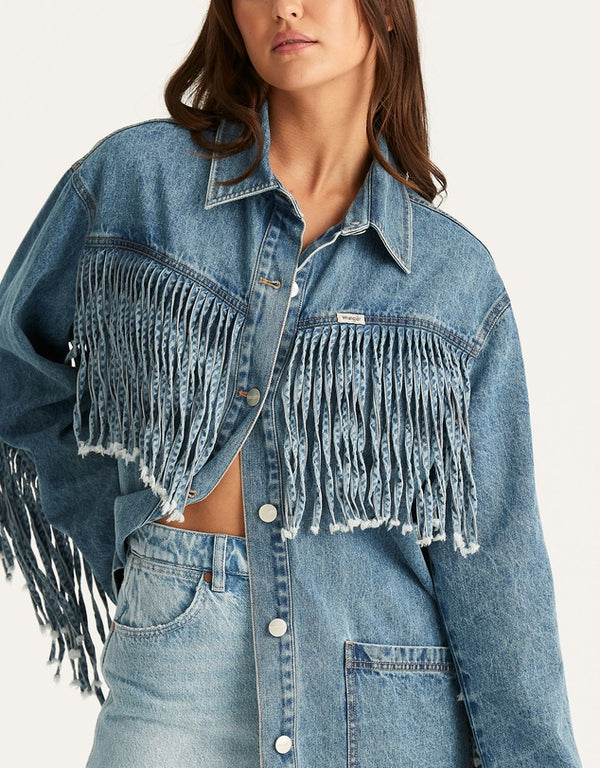 Wrangler - Dream Weaver Jacket Denim Tassle