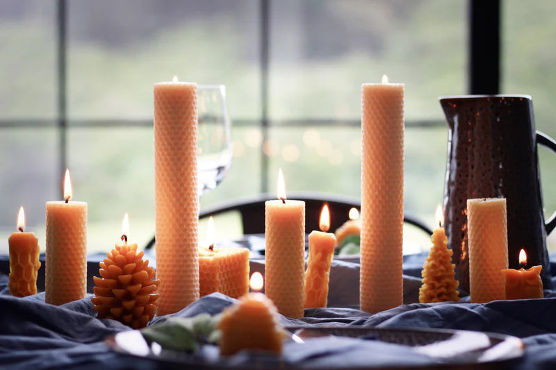Hexton - Rolled Beeswax Pillar Candle 55x210 - Single