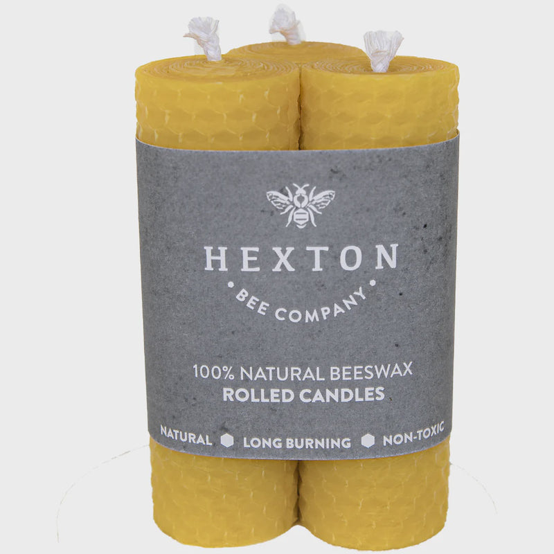Hexton - Rolled Beeswax Pillar Candle 35 x 105mm Set of 3