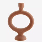 Madam Stoltz - Stoneware Candle Holder - Brick