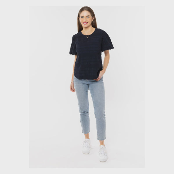 Seeking Lola - CareFree Navy Top