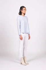 Wilson Trollope - Emilia Top Periwinkle L/S Stripe