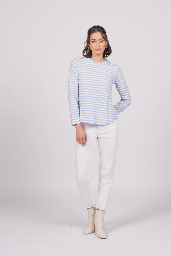 Wilson Trollope - Emilia Top Periwinkle L/S Stripe