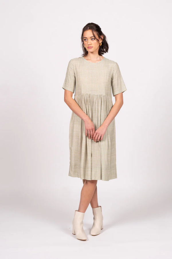 Wilson Trollope - Otama Dress S/S Sage Grid