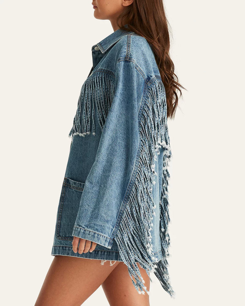 Wrangler - Dream Weaver Jacket Denim Tassle