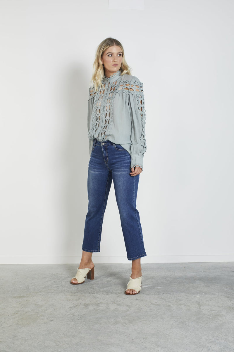 Drama the Label - Victoria Blouse Duck Egg Blue