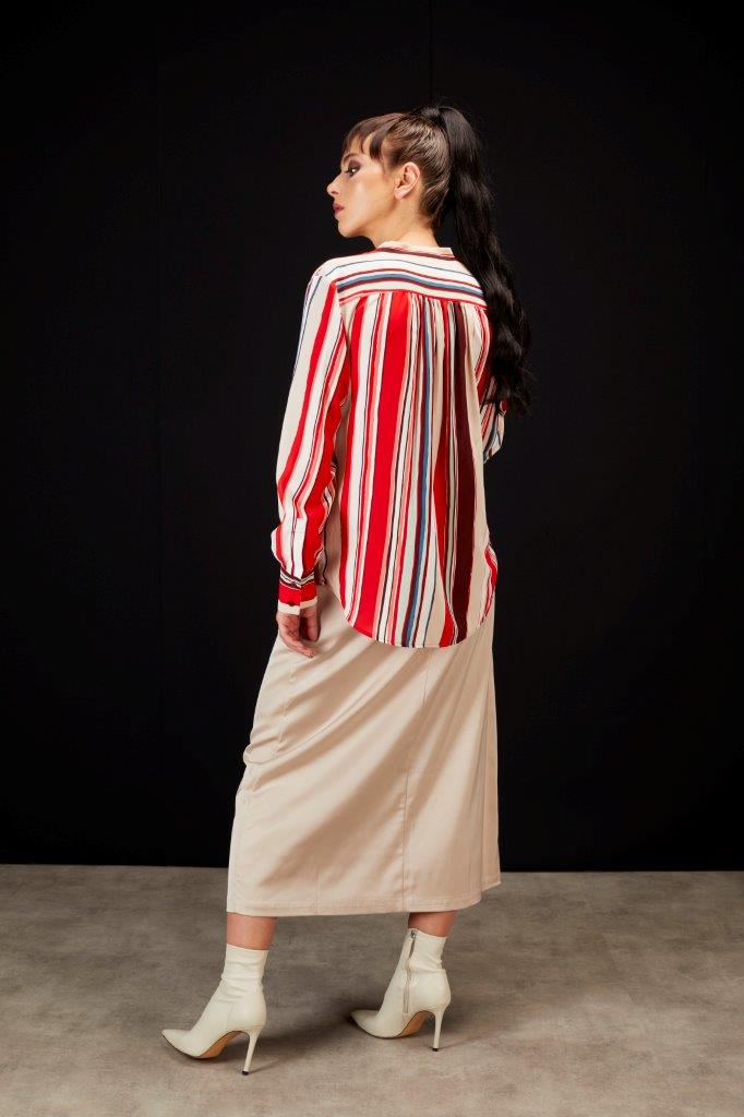 Drama the Label - Artisan Shirt- Ruby Stripe