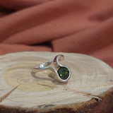 HdJ- Silver Swirl Ring with Crystal