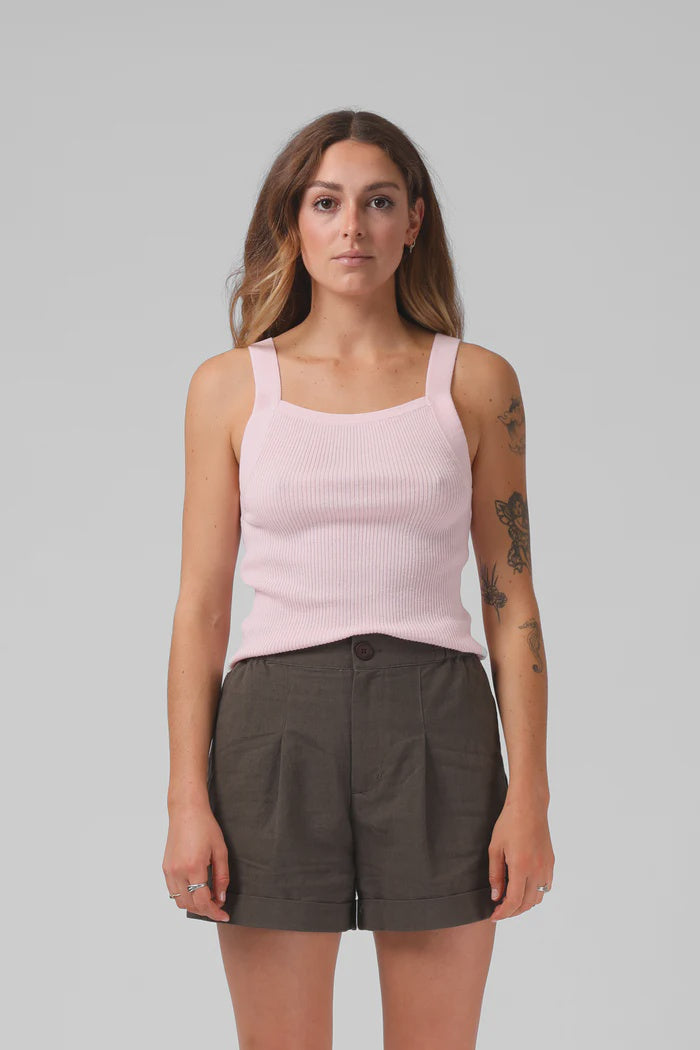 RPM - Knit Singlet - Baby Pink