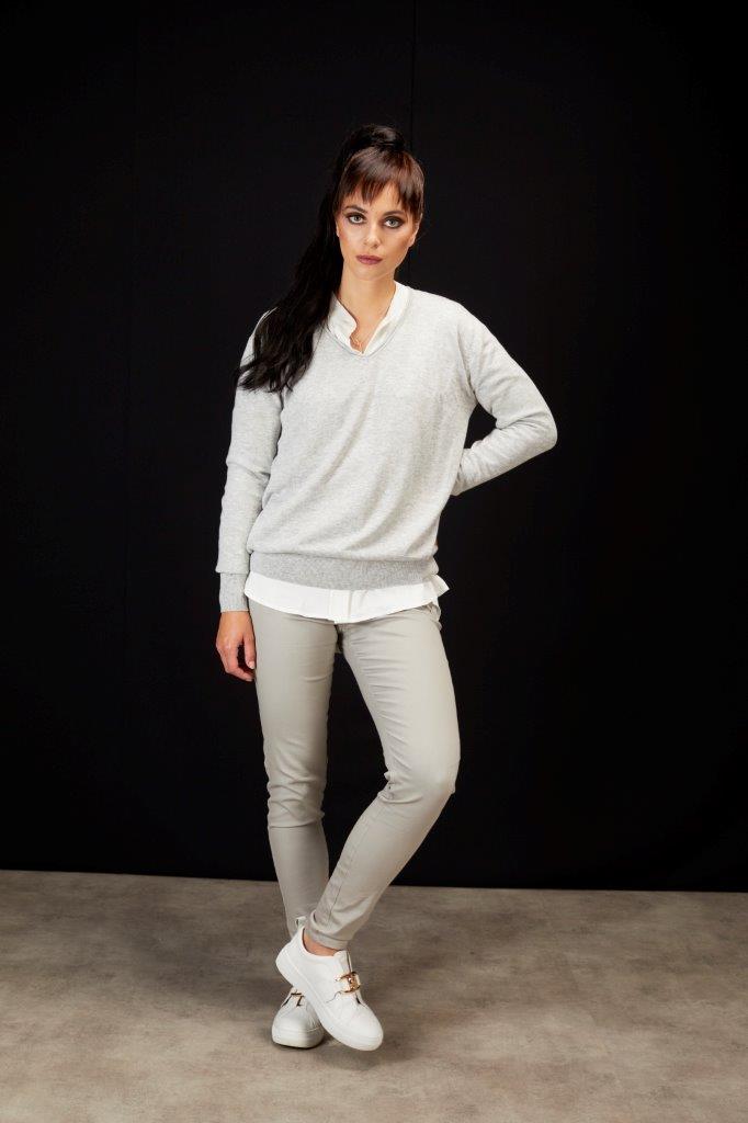 Drama the Label - Roxette Pant - Stone/Silver Zips