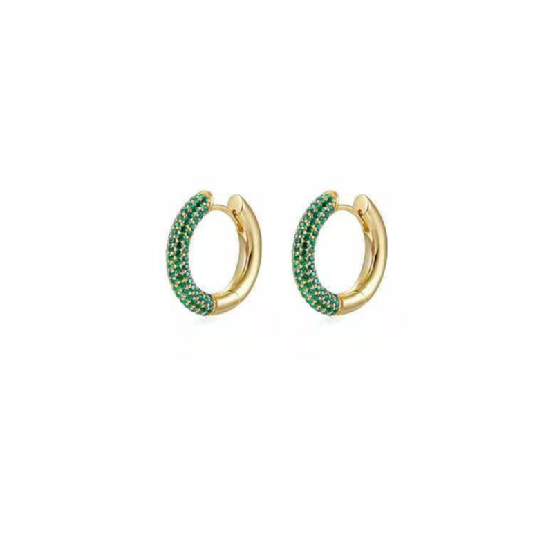Lindi Kingi - Emerald Pave hoops Gold