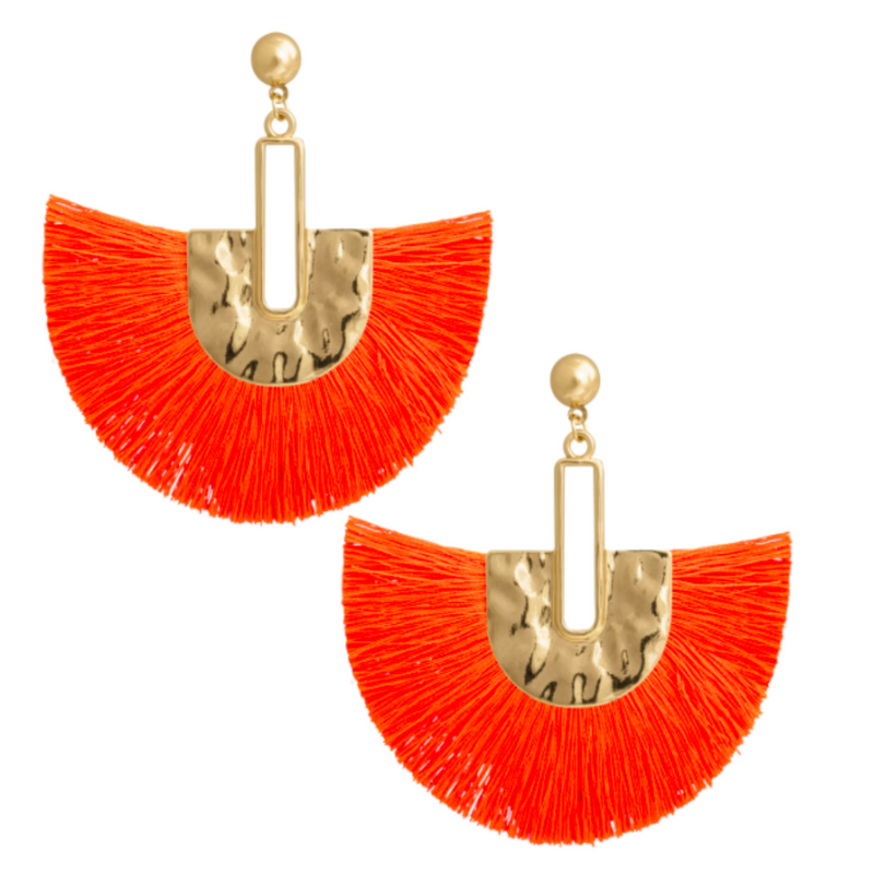 Lindi Kingi - Fan Thread Earrings Orange