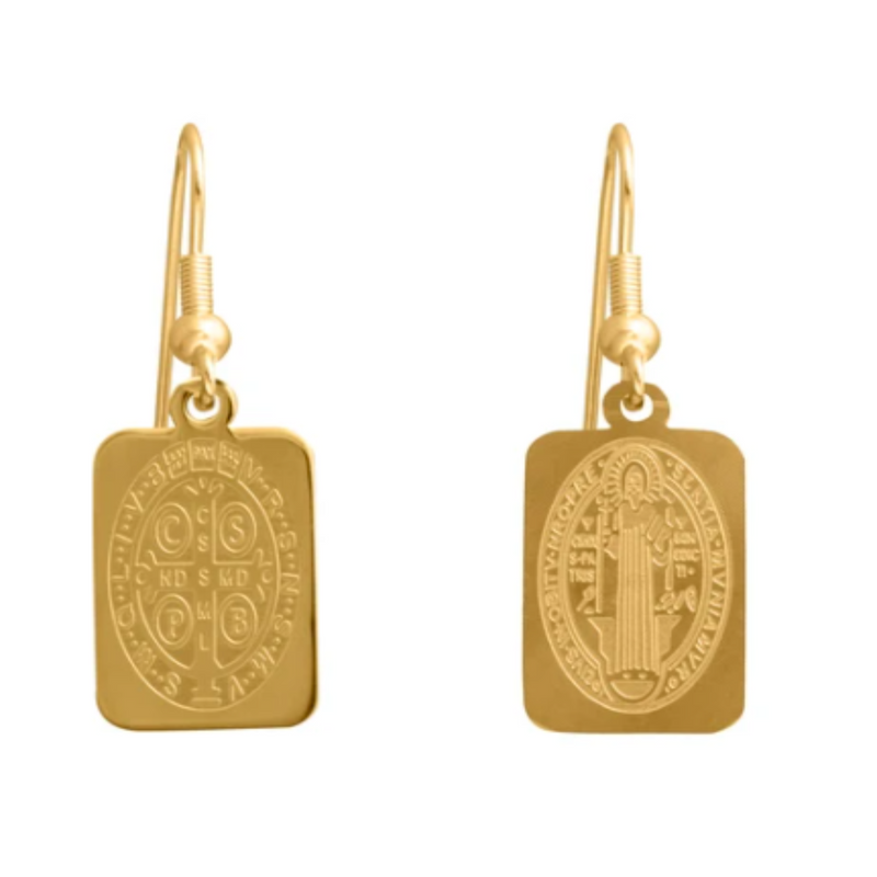 Lindi Kingi - Earrings Saint Charm Rect Gold