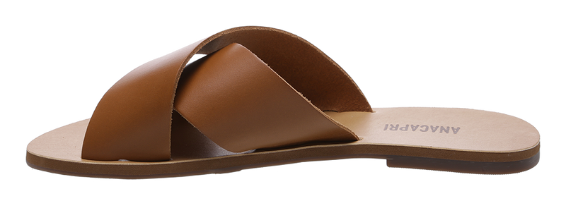 Anacapri Flat CROSS Slide - Brown