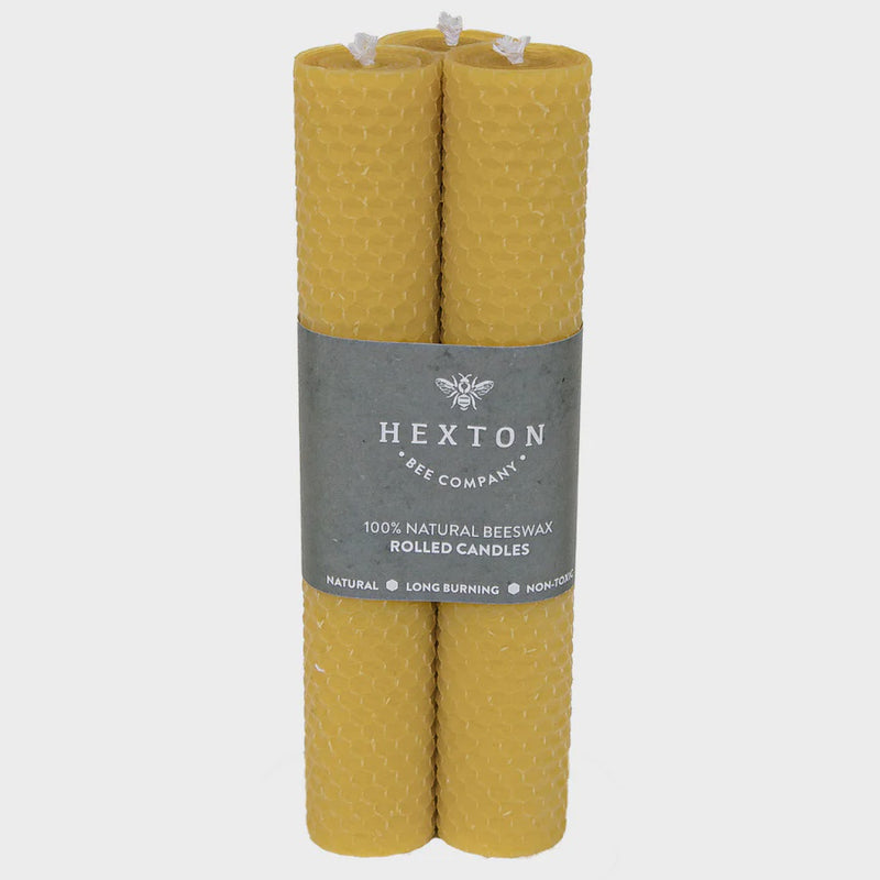 Hexton - 3 Rolled Beeswax Pillar Candles 25x210mm
