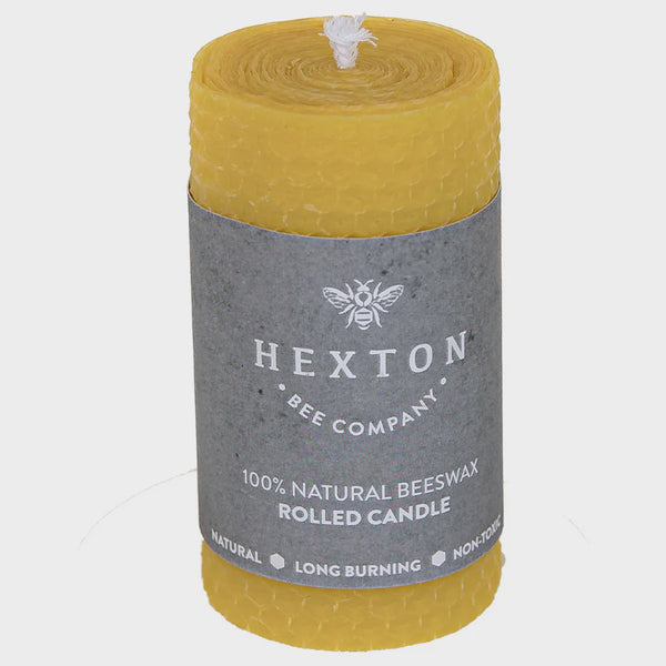 Hexton - Rolled Beeswax Pillar Candle 55x105mm - Single