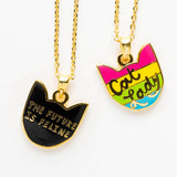 Yellow Owl - Double Sided Pendant Necklace