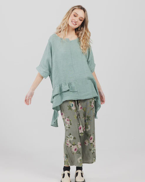 MissRoseSisterViolet - Sorrento Top - Sage green