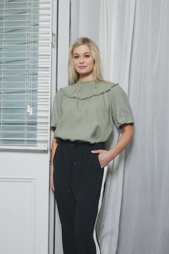 Drama the Label - Maisey Top - Sage Linen