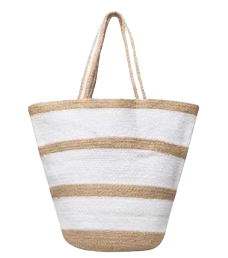 Amalfi Natural & White Stripes Bag