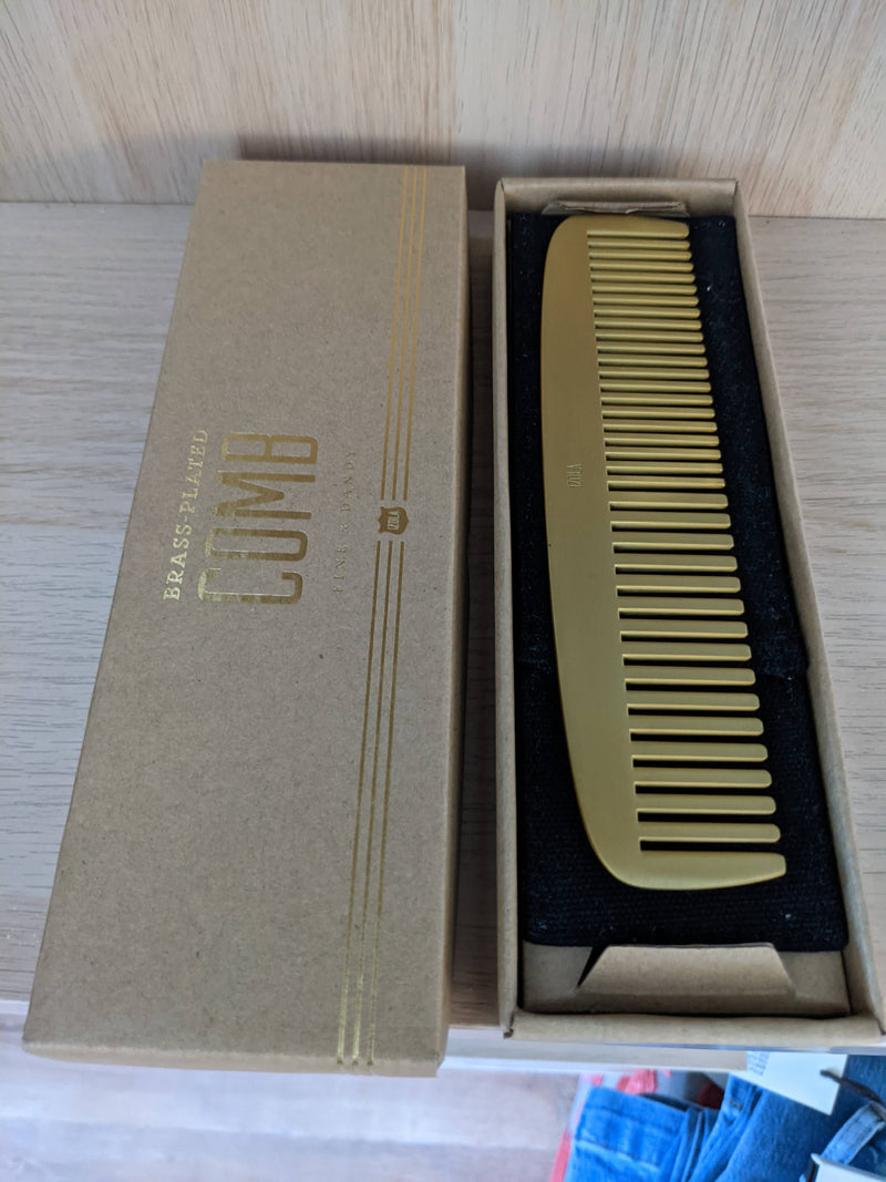 Beard Comb Long Brass Plated