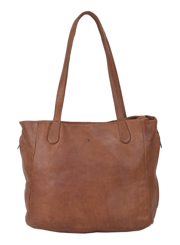 Urban Forest - Adele Leather Large Shoulder Bag - Riley Cognac
