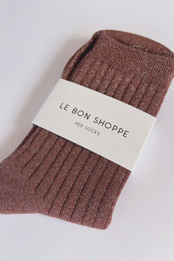 Le Bon Shoppe - Her Socks Lurex - Bronze Glitter