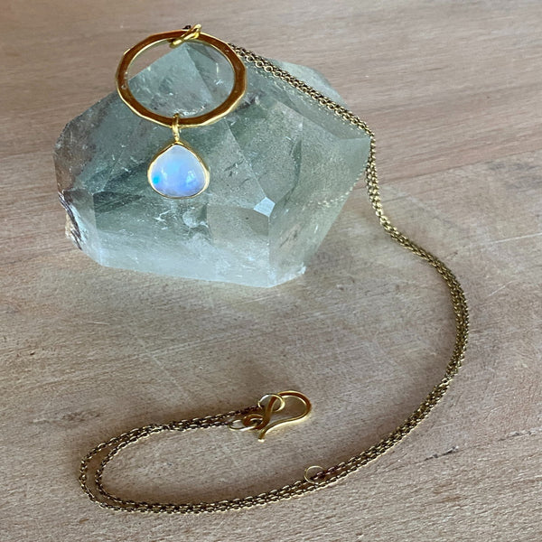 Loma Metal + Stone - Sia Moonstone Drop Pendant