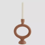 Madam Stoltz - Stoneware Candle Holder - Brick