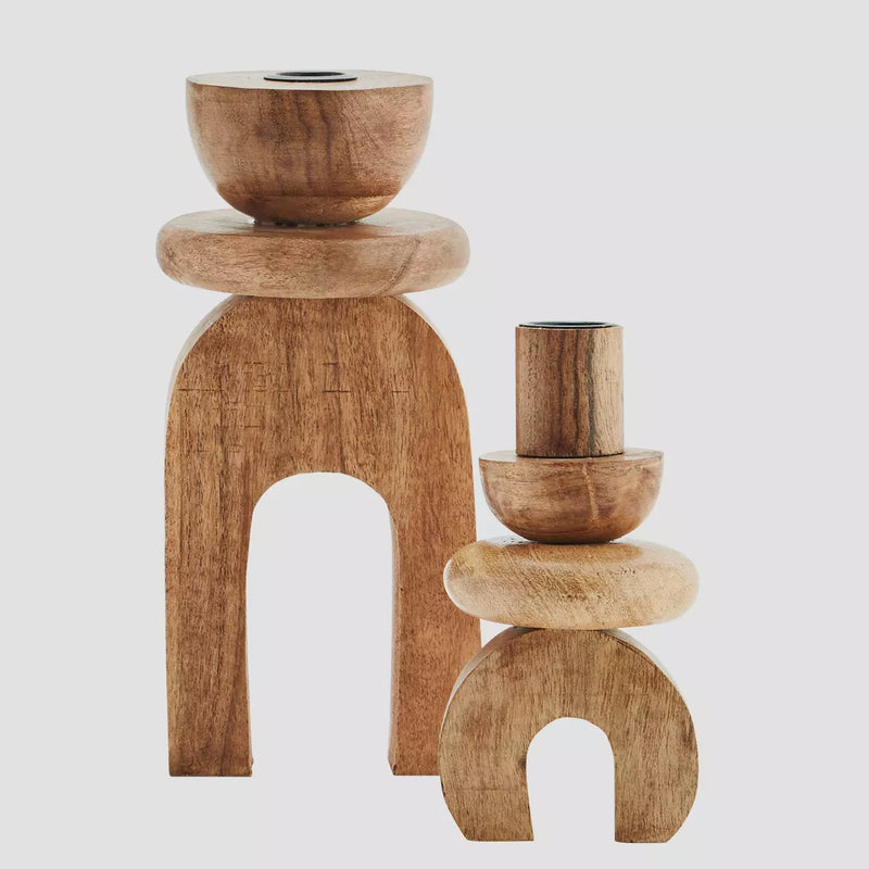 Madam Stoltz - Wooden Candle Holder