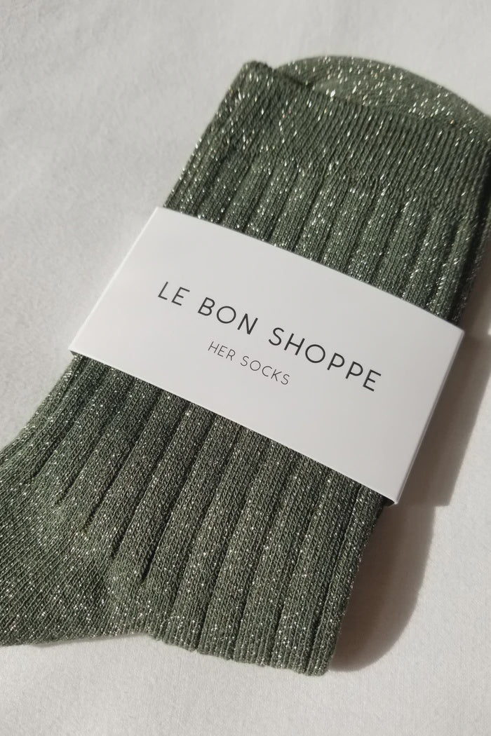 Le Bon Shoppe - Her Socks Lurex - Pine Glitter