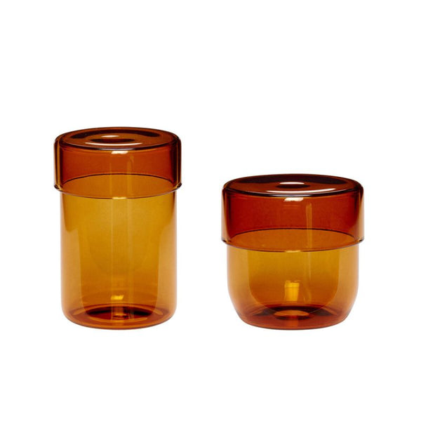 Hubsch - Storage Jar w/lid Amber
