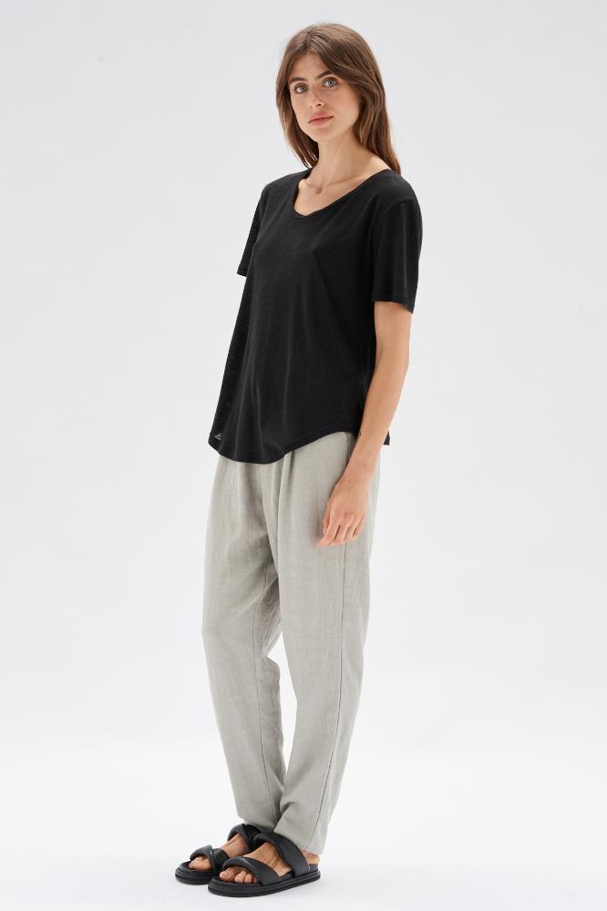 Staple the Label - Luxe Linen Tee Black