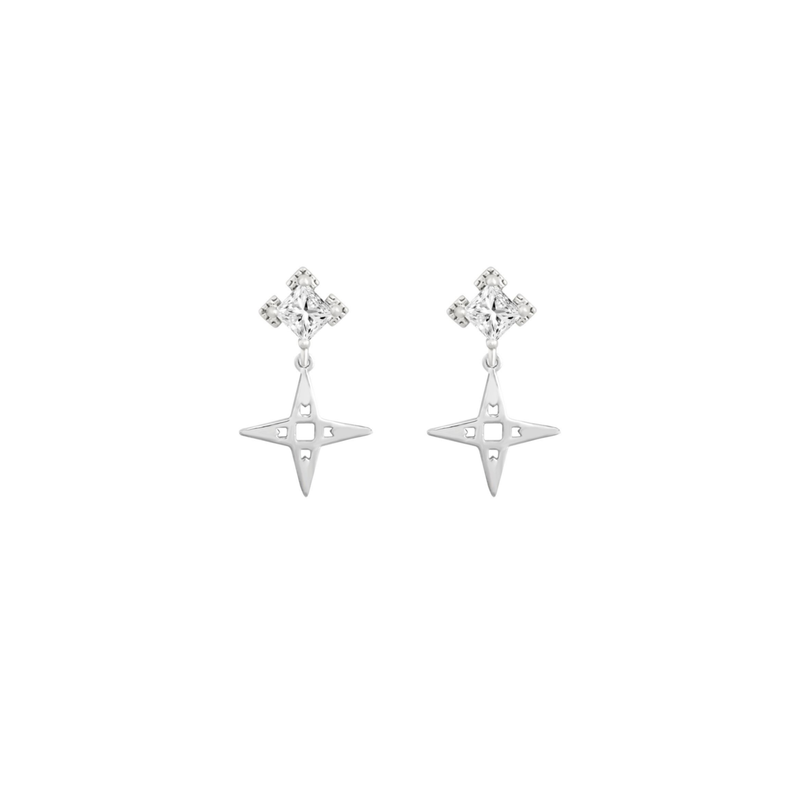 Lindi Kingi - Star Stud Earrings Platinum