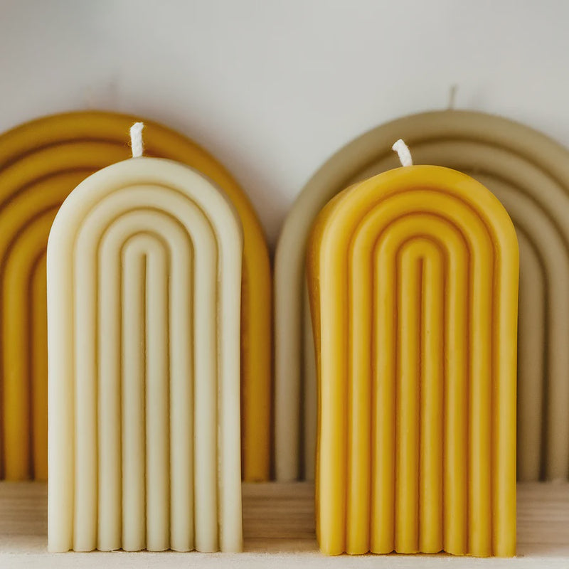 Hexton - Pure Beeswax Tall Rainbow Candle